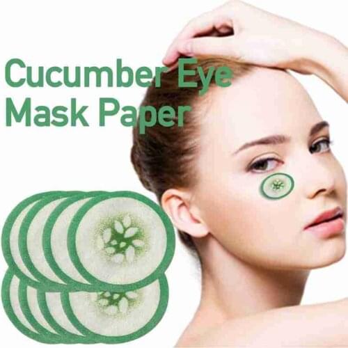 100Pcs/Pack Disposable Non-Woven Printed Green Cucumber Pattern Eye Mask Paper Printed Eye Mask Eye Skin Care Beauty