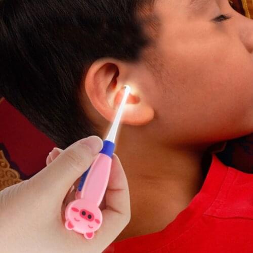Baby Ear Cleaner Ear Wax Removal Flashlight Earpick Ear Spoon Curette Cleaning Luminous Ear Nose Novel Tweezer Ear Care Tools