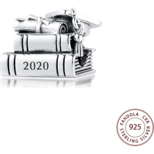 2020 New Fits Pandora Bracelet 925 Sterling Silver 2020 Graduation Books Charms Beads for Jewelry Making kralen