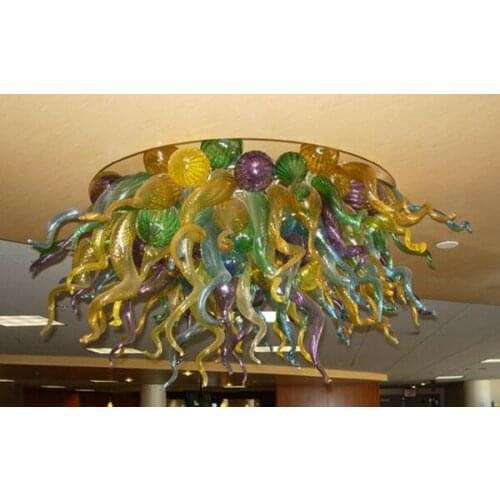 Ceiling Decorative Modern Hand Blown Glass Multi Color Pendant Lamps
