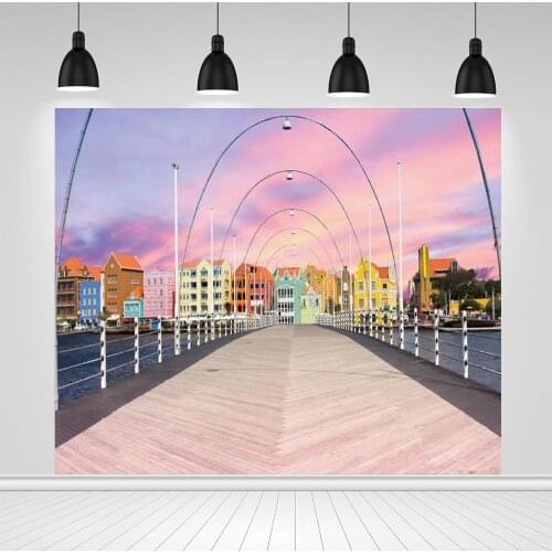 Scopiso Photography Background Way To Old Town Bridge River Scenic Photographic Backdrop Photo Studio Photocall Photophone