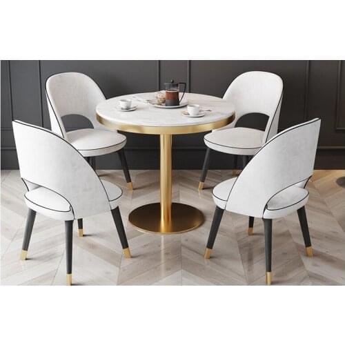 Nordic table and chair combination light luxury marble table hotel reception sales office table casual coffee table