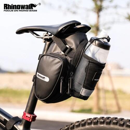 Rhinowalk 2020 New Arrival Bike Saddle Bag With Water Bottle Pocket Waterproof Rear Bicycle Saddle Bags Large-volume Tail Bag