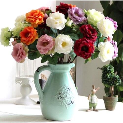 Wedding flowers Roses artificial flowers silk peony real touch rose flower bridal bouquet decorative flower Home Party Decor