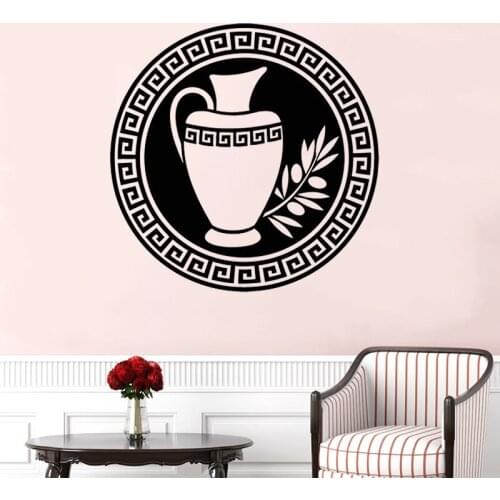 Vintage Antique Wall Decal Art Decoration Greek Jug Olive Window Sticker For Living Room Removable Waterproof Mural M0014