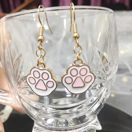 Earring For Women Dripping Oil Drop Custom Made Handmade Cute Girls Gift Eardrop Fun Cat Paw Cartoon Animal Rabbit Radish