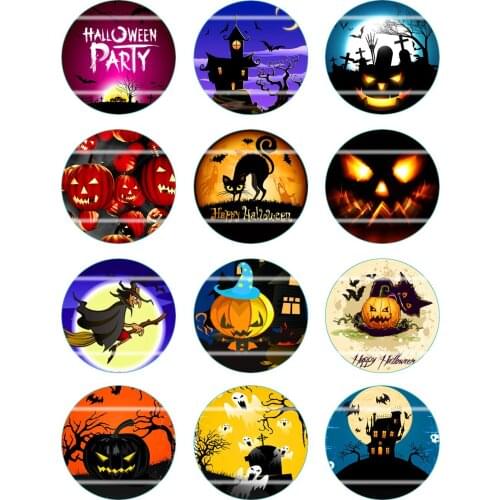 Handmade Colorful picture Round Glass Cabochons Refrigerator magnet for Necklace Decoration and Phone Chain Accessaries176