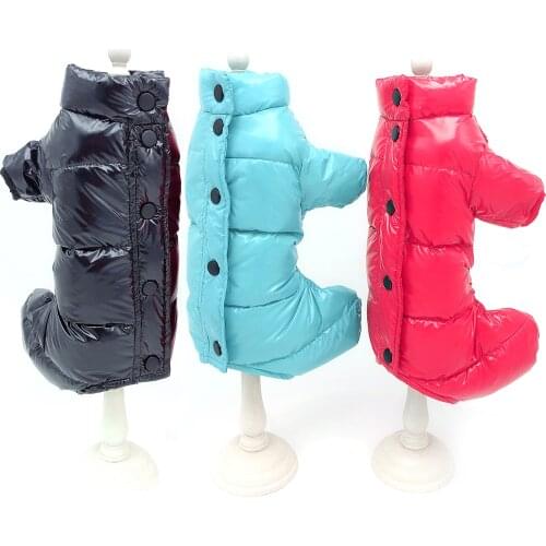 Winter Pet Dog Clothes PU Waterproof Windproof Dog Overalls for Small Dog Warm Down Jacket For Chihuahua Puppy Clothing