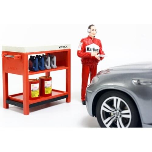 1/18 Storage Table Car Model Repair Scene Table Decoration Workbench Tool Cabinet Toolbox for Vehicle Model Accessories Display