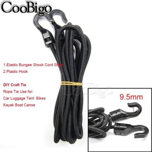 1set Heavy Duty Elastic Bungee Shock Cord Strap Stretch Plastic Hook for Car Luggage Tent Kayak Boat Canoe Bikes Rope Tie
