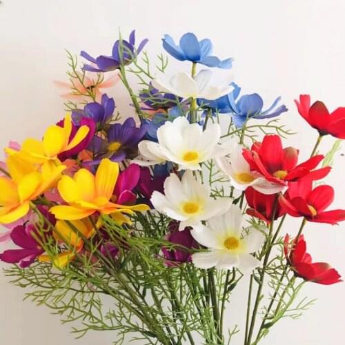 1pc Artificial Silk Daisy Simulation Cosmos Flower Diy Home Garden Decor Ornament Flower Arrangement Material