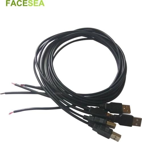 10pcs 22AWG 30cm 50cm 1m 1.5m 2Pin Wire USB Connector DIY Cable with Type A for 5050 3528 Flexible LED Strip Night light