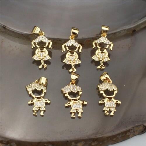 18*10mm 20pcs/lot fashion cz charm pendant, boy and girl shape cubic zircon charm,bracelet/necklace accessories wholesale
