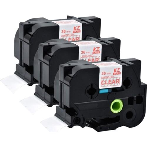3pcs Tze 36mm Red on Clear tz162 Tze-162 tze162 tz 162 Label Tape Cassette Cartridge Compatible for Brother P touch Label maker