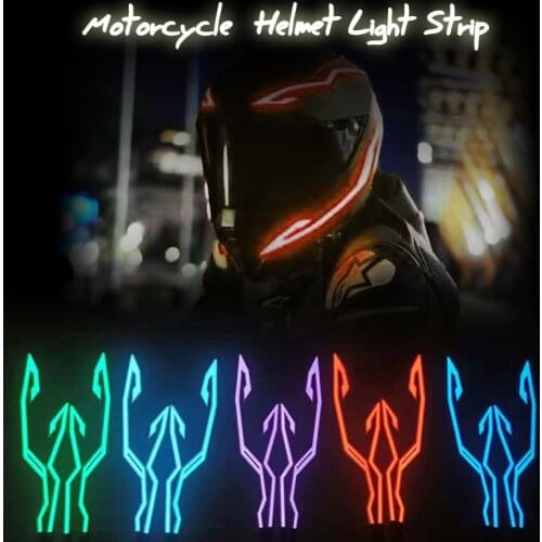 4-in-1 Upgraded Motorcycle Helmet Night Riding Cold Light Signal Flashing Strip LED Luminous Sticker Universal Strip USB Charger