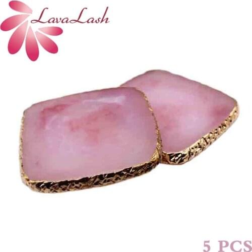 5 pcs Eyelash Glue Holder Eyelash Extension Tool Beauty shop Wholesale Phnom Penh Imitation agate Resin Color palette Manicure