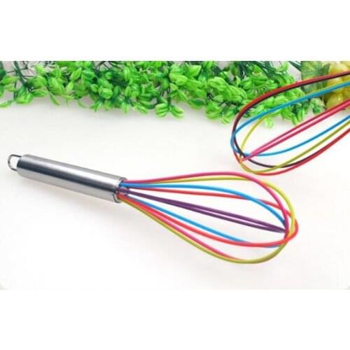 500pcs Kitchen Utensils Egg Frother Milk Beater Blender Colorful Silicone Balloon Wire Stainless Steel Whisk lin3818
