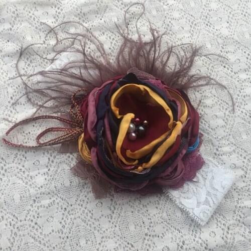 Free Shipping Autumn Big Burned Flower Girl Headband Kids Hair Accessories