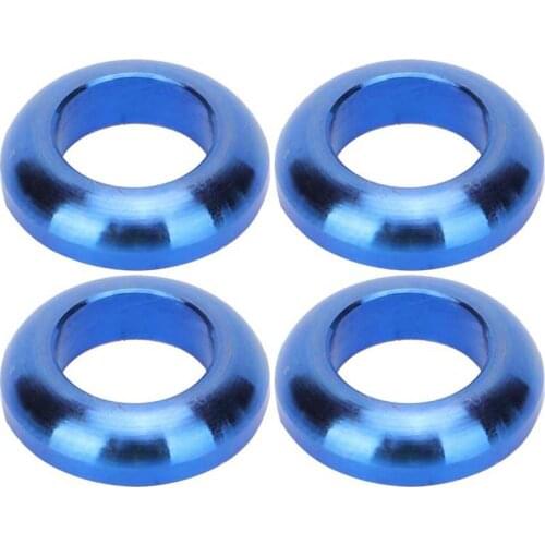 M6 4Pcs Blue Mountain Bike Titanium Alloy Screw Bolts Spacers Brake Caliper Gasket