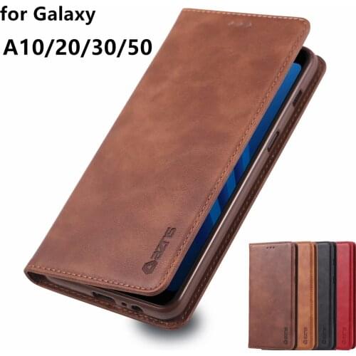 AZNS Case for Samsung Galaxy A10 A20 A30 A50 A60 A70 A50s A30s A10s A20s A40 PU Leather Cover magnetic attraction Wallet Case