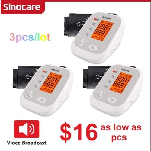 Sinocare Digital Arm Automatic Blood Pressure Monitor Meter Tonometer Gauge Portable BP Sphygmomanometer Arterial Pressure
