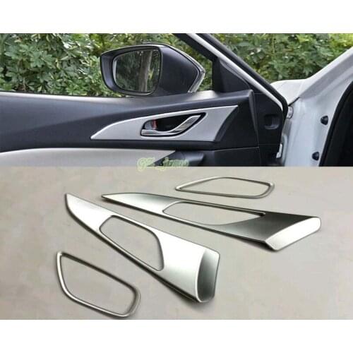 For Mazda 3 AXELA M3 2014 2015 Matt Car Door Handle Bowl Covers Chrome Trim Chromium Styling Interior Decoration Accessories