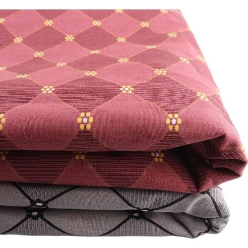 44inch Cotton Fabric Red/Gray Prismatic lattice Small flower embellishment for DIY Sewing Bed Sheet Dress making Accessories