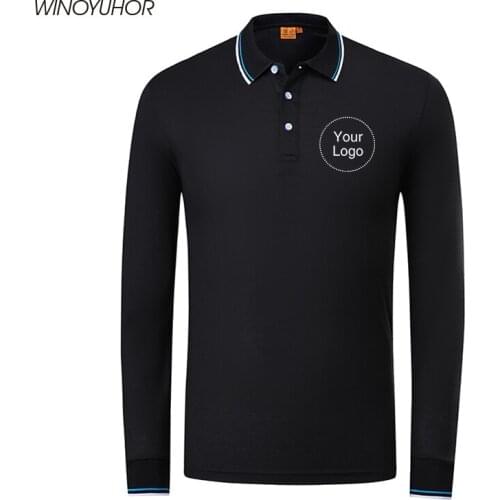 Custom Logo Your Own Design Printed Polo Shirt Mens Spring Autumn Long Sleeve Personal Company Group Name Women Customize Tops