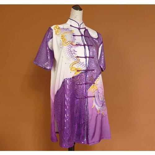 Chinese Boy Outfit 2019 Summer Kung Fu Clothes Kid Short Sleeve Embroidery Dragon Tang Suit Shiny Wushu Bruce Lee Costume TA1505