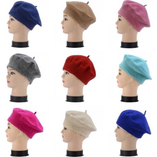 Korean hat wool warm winter hat Beret women Hat knitted beanie for Painter winter knit hats for women