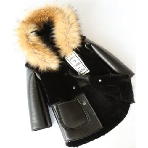 Winter baby boys Faux Fur jacket Fur PU Leather jackets Warm Fur Hooded coat Thicker Outerwear