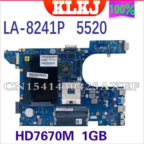 KLKJ LA-8241P Laptop motherboard for Dell Inspiron 15R-5520 7520 original mainboard HD7670M