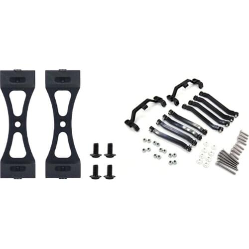 2Pcs Metal Bracket for Wpl B1 B14 B16 B24 C14 C24 B36 Mn & 1set Metal Chassis Pull Rods Drag Link Suspension Link Mount