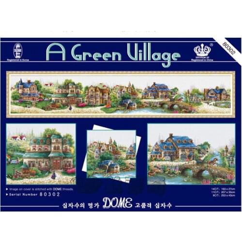 Oneroom Embroidery Package Cross Stitch Kits Unopen New Luxurious European Green Village Town Free shipping