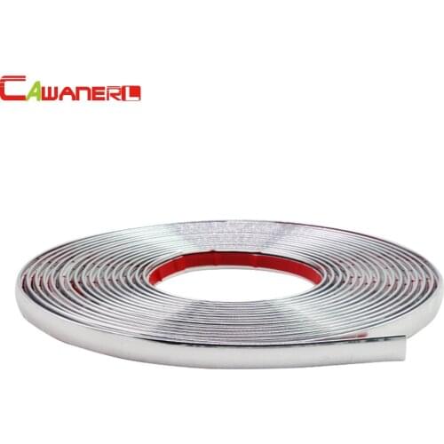 Cawanerl 10MM Width Car SUV Truck Motorcycle Chrome Silver Decoration Strip Sticker Decor Moulding Trim Self-Adhesive Waterproof
