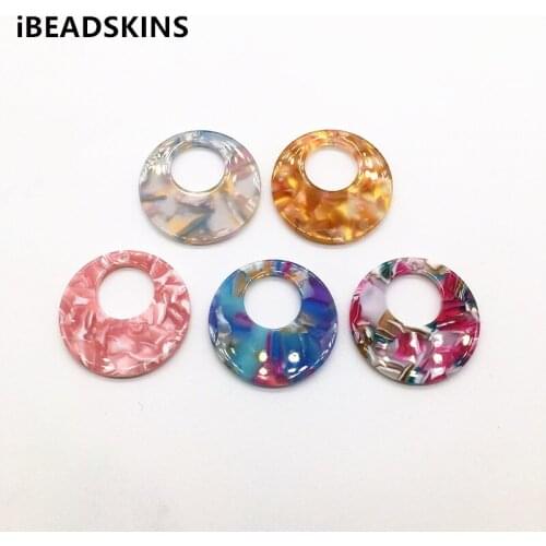 New arrival! 32mm 50pcs/lot acetic acid round shape charm for earrings accessories/Earring parts Jewelry Findings making