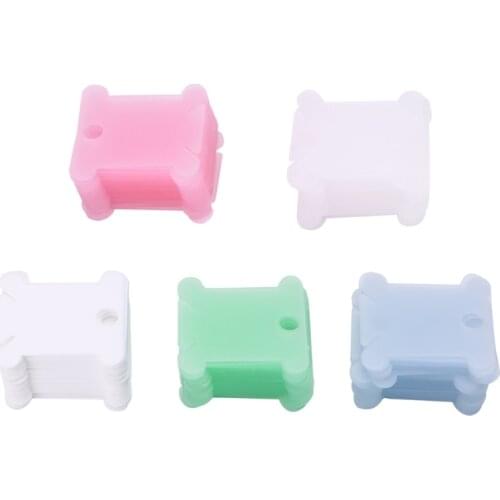 Oneroom 100Pcs/Pack Embroidery Floss Craft Thread Bobbin Cross Stitch Storage Holder Plastic Drop Ship
