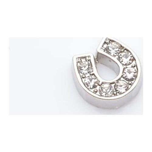 The horseshoe with rhinestones, Floating charms,Fit floating charm lockets, FC0084