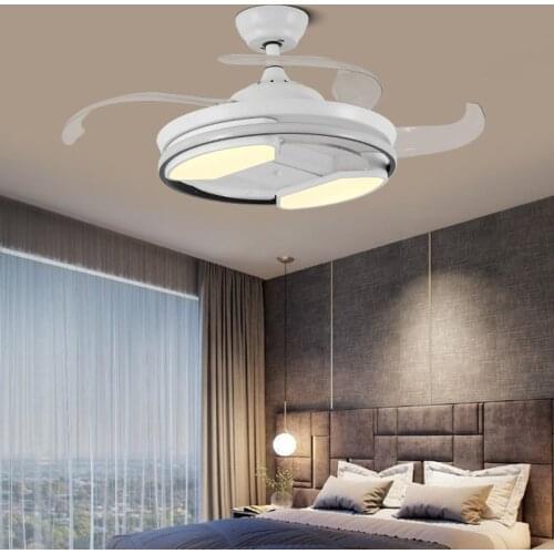 Modern stealth fan lights Nordic fan chandelier living room dining room household silent 42 inch ceiling fan lights
