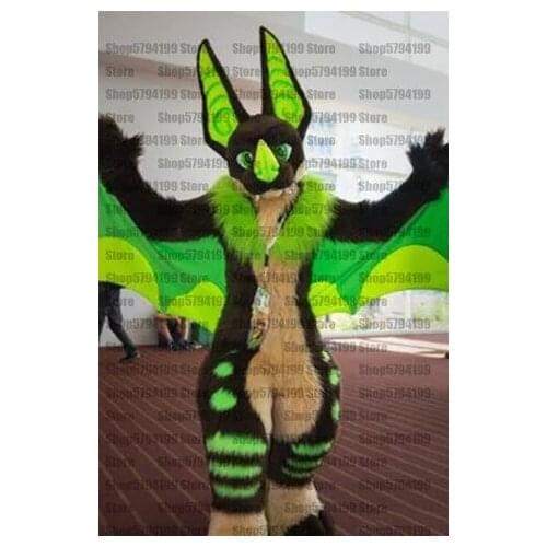 Professional Black Bat Wing Furry Fursuit Suit Costume Animal Party Fancy Dress Carnival Birthday Gift