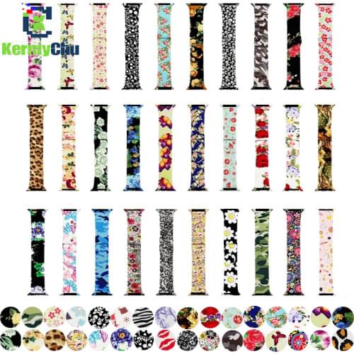 Printed Silicone Strap for Apple Watch Series 6 SE 5 4 3 2 Watch Band Bracelet for IWatch 38mm 40mm 42mm 44mm Watchband Loop