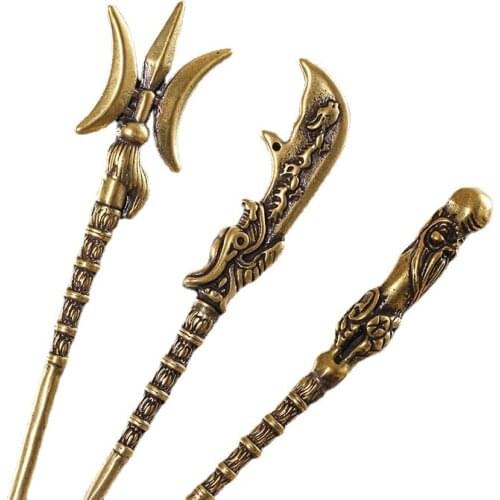 Retro Brass Dredge Drilled Multifunctional Carving Ventilation Needle Portable Cigar Pass Needle Cigar Tool Smoking Accessories