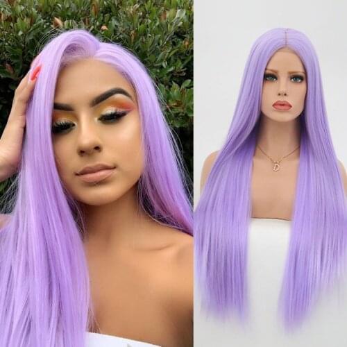 RONGDUOYI Synthetic Lace Front Wig Lace Wigs Long Silky Straight Wigs for Women High Temperature Fiber Cosplay Wig