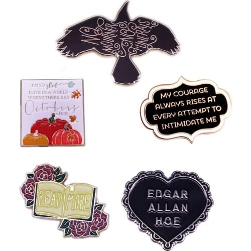 Reading theme lapel pin literature art collection fashion gift for librarian teacher