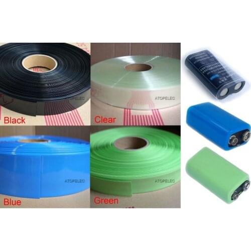 2M (AA CRV3 CR-V3 9V Battery Wrap) Wide 40MM / Diameter 25MM PVC 2:1 Heat Shrink Tubing Black/Red/Yellow/Green/Blue/White/Clear