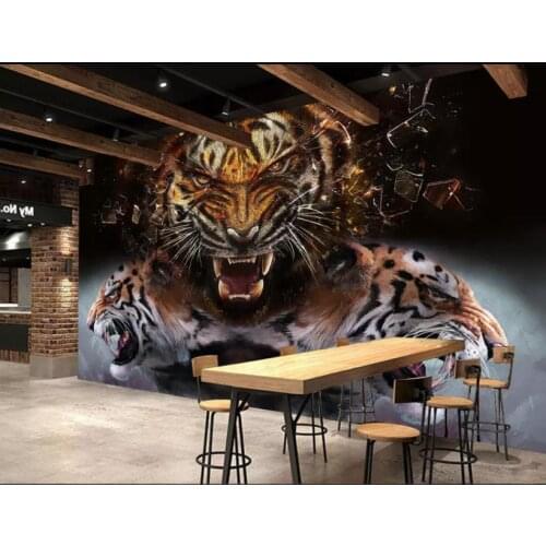 Tiger Shengwei Tigers down the mountain mural 3d wallpaper 3d wall papers for tv backdrop