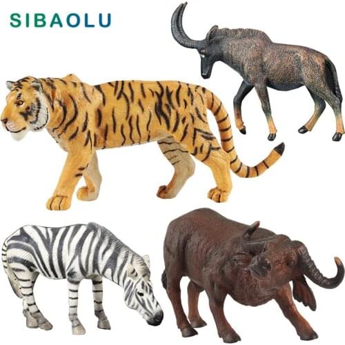 Tiger Zebra Cow Antelope Cattle Animal Model Figurine Diy Home Decor Bonsai Miniature Fairy Garden Decoration Accessories Modern