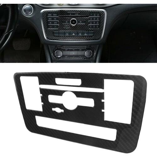 Carbon Fiber Center CD Panel Cover Frame Decor fit for Benz A GLA CLA W176 C117 X156 2015 2016 2017 2018