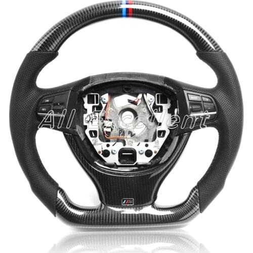 Carbon Fiber & Perforated Leather for BMW F10 F18 2013-2017 5 6 7 series Steering Wheel assembly without Paddle Shifters