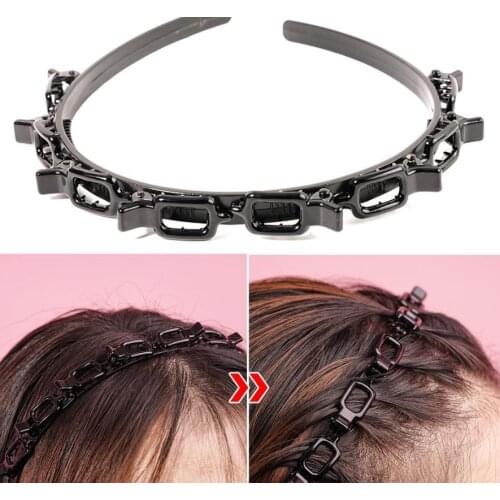 New Double Bangs Hairstyle Hairpin Headband for Women Lady Hollow Braid Woven Bangs Clip HairBand Wedding Bride Hair accessories